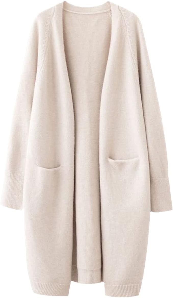 Lazy V-Neck Oversize Long Sweater Cardigans Jacket Coat Women Outwear | Amazon (US)
