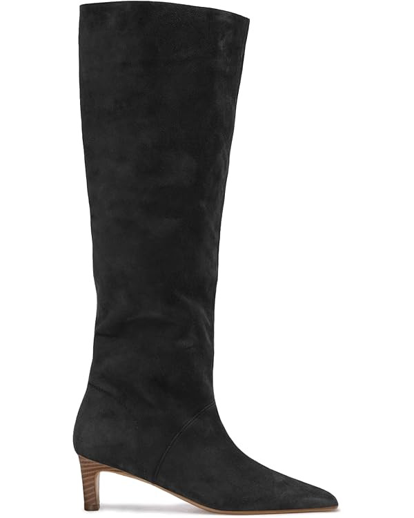 Coutgo Womens Knee High Boots Wide Calf Kitten Heel Pointed Toe Long Boots Pull On Winter Dress S... | Amazon (US)