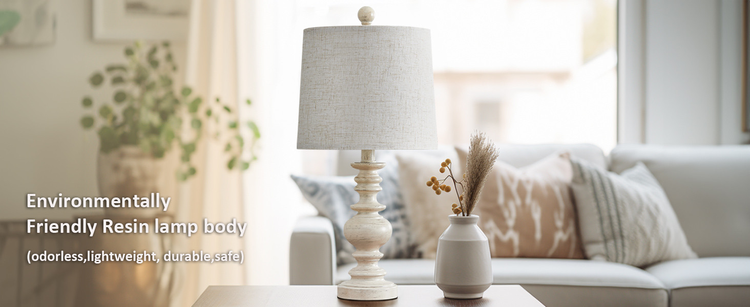 BOBOMOMO Tradition 20.5" Rustic Table Lamp Set of 2 for Living Room Farmhouse Bedside Desk Lamps ... | Amazon (US)