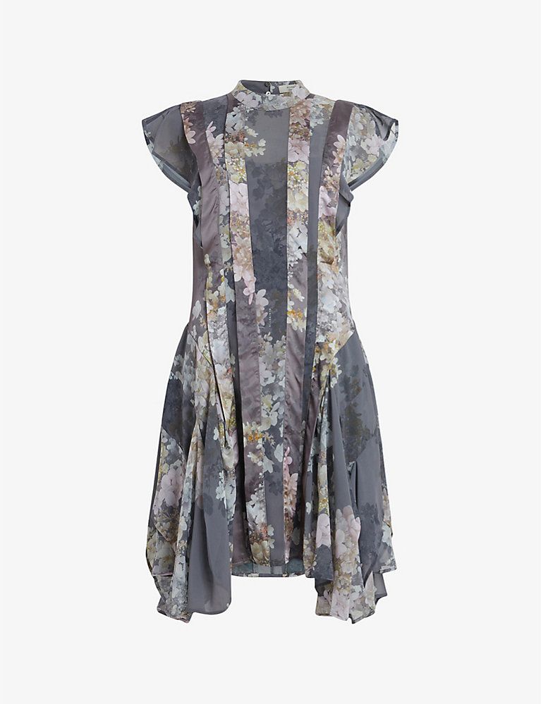 Fleur Venetia graphic-print asymmetric-hem recycled-polyester midi dress | Selfridges