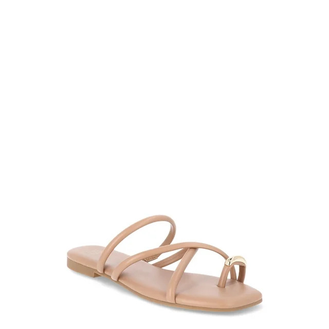 Time and Tru Women’s Strappy Hardware Toe Ring Sandals | Walmart (US)