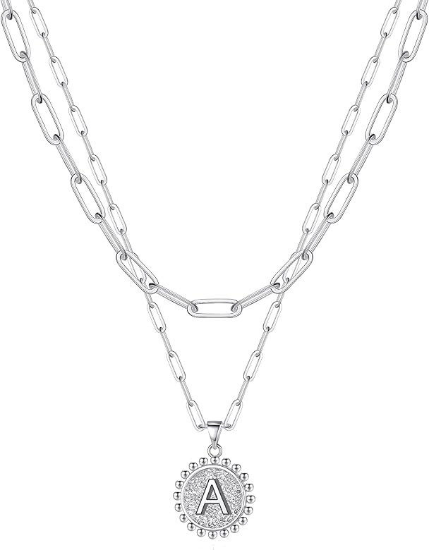 Layered Choker Necklaces for Women, 14K Gold Plated Dainty Layering Paperclip Chain Necklace Simp... | Amazon (US)