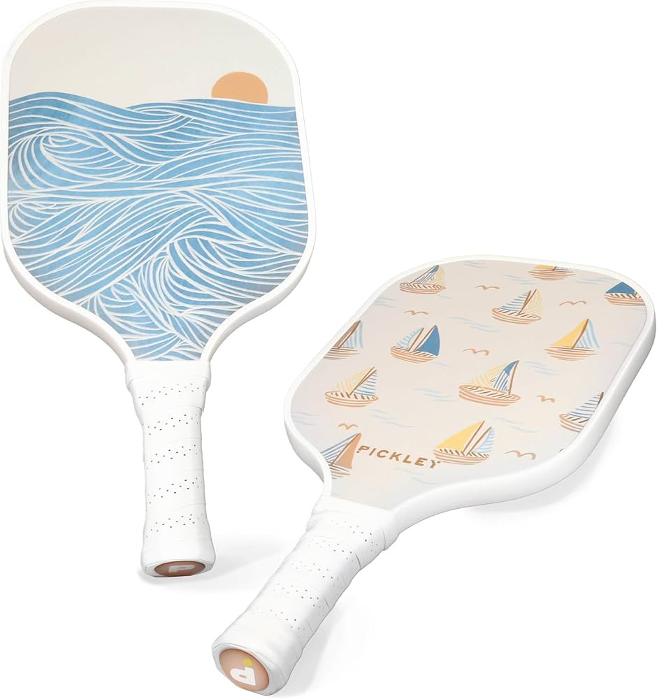 Pickleball Single Paddles - Fiberglass Surface, Honeycomb Core - Cool & Unique Designs - Sweatpro... | Amazon (US)