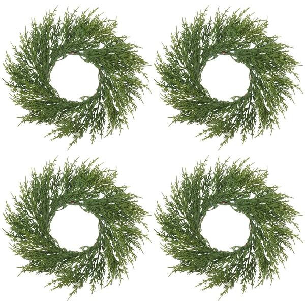 Faux Cypress Wreath (Set of 4) - On Sale - Overstock - 18657692 | Bed Bath & Beyond
