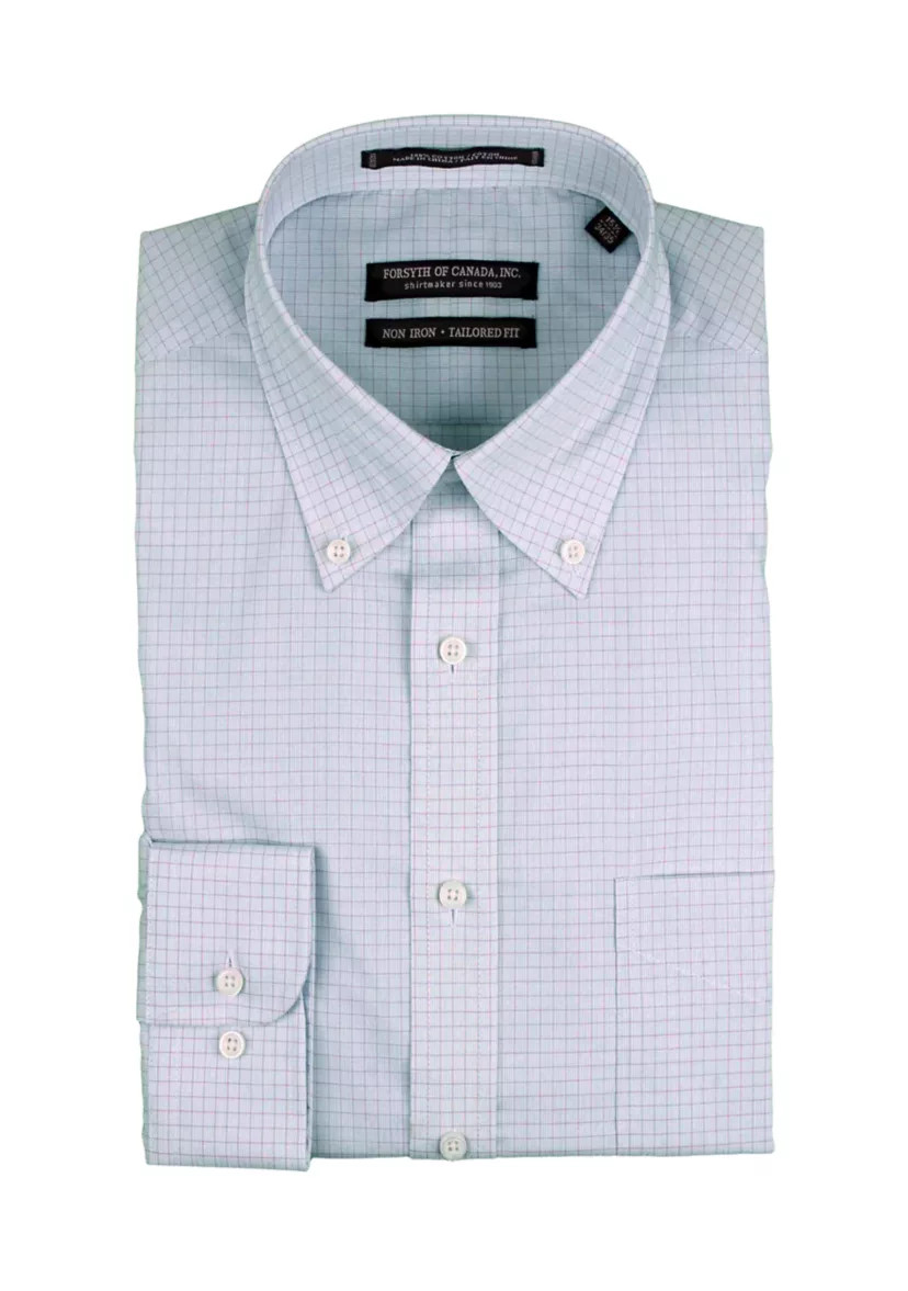 Men's Checkered Button Down Collar Long Sleeve Shirt | Belk