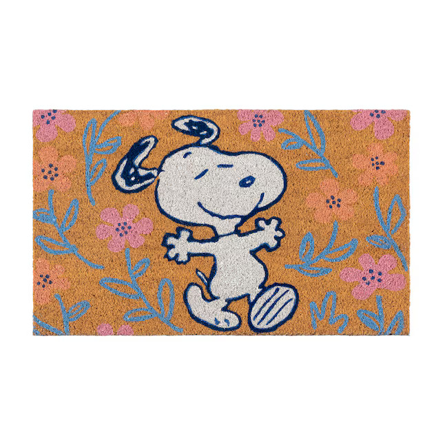 Peanuts 1-1/2-ft x 2-1/2-ft Multi Coir/Latex Rectangular Indoor or outdoor Decorative Door mat | Lowe's