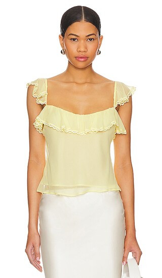 Taylor Top in Soft Yellow | Revolve Clothing (Global)