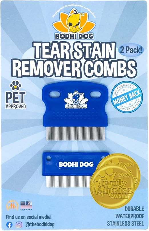 Bodhi Dog Tear Eye Stain Remover Combs | Set of 2 | Clean and Remove Crust, Dirt, Buildup around ... | Amazon (US)