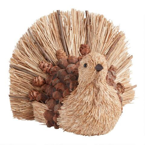 Natural Fiber And Pinecone Thanksgiving Turkey Decor | World Market