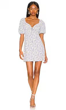 MORE TO COME Sherrie Puff Sleeve Dress in Blue Floral from Revolve.com | Revolve Clothing (Global)