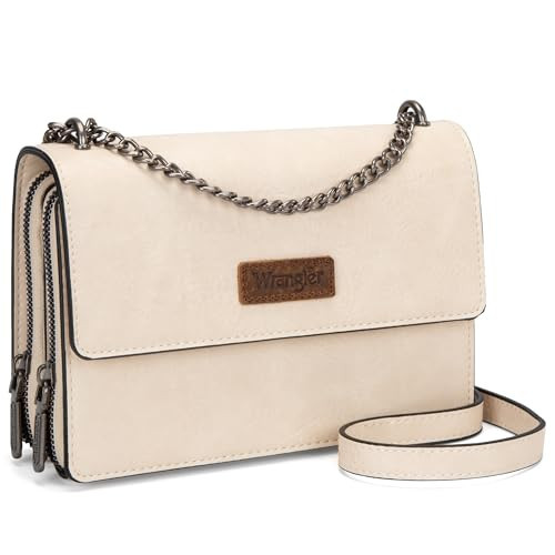 Wrangler CrossBody Purse for Women Western Small White Clutch Wallet Trendy Shoulder Bag with Chain Strap Gift WG149-236TN | Amazon (US)
