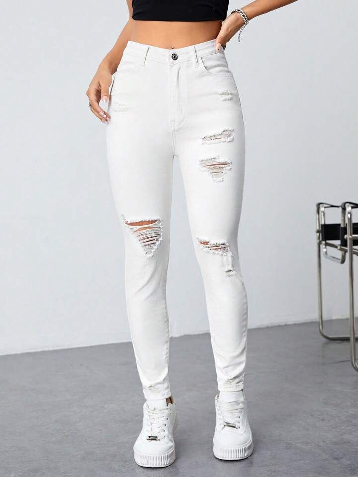 Ripped Skinny Jeans | SHEIN