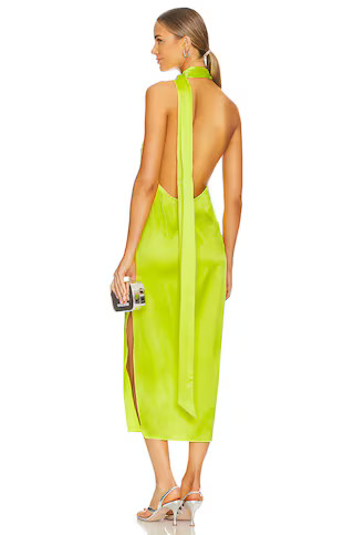 SER.O.YA Marissa Silk Dress in Neon Lime from Revolve.com | Revolve Clothing (Global)