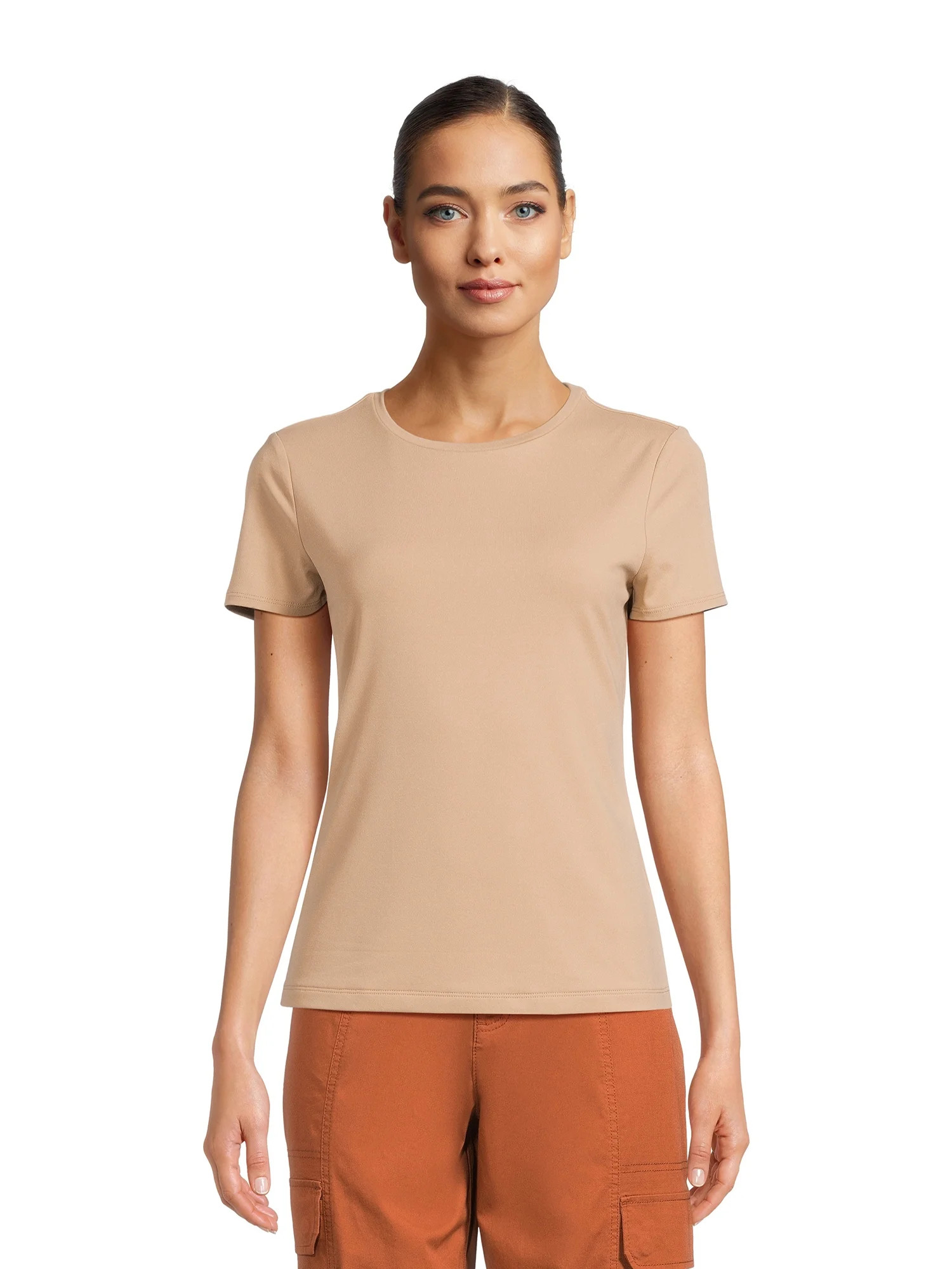 Time and Tru Women's Short Sleeve Smoothing T-Shirt, Sizes XS-XXXL | Walmart (US)