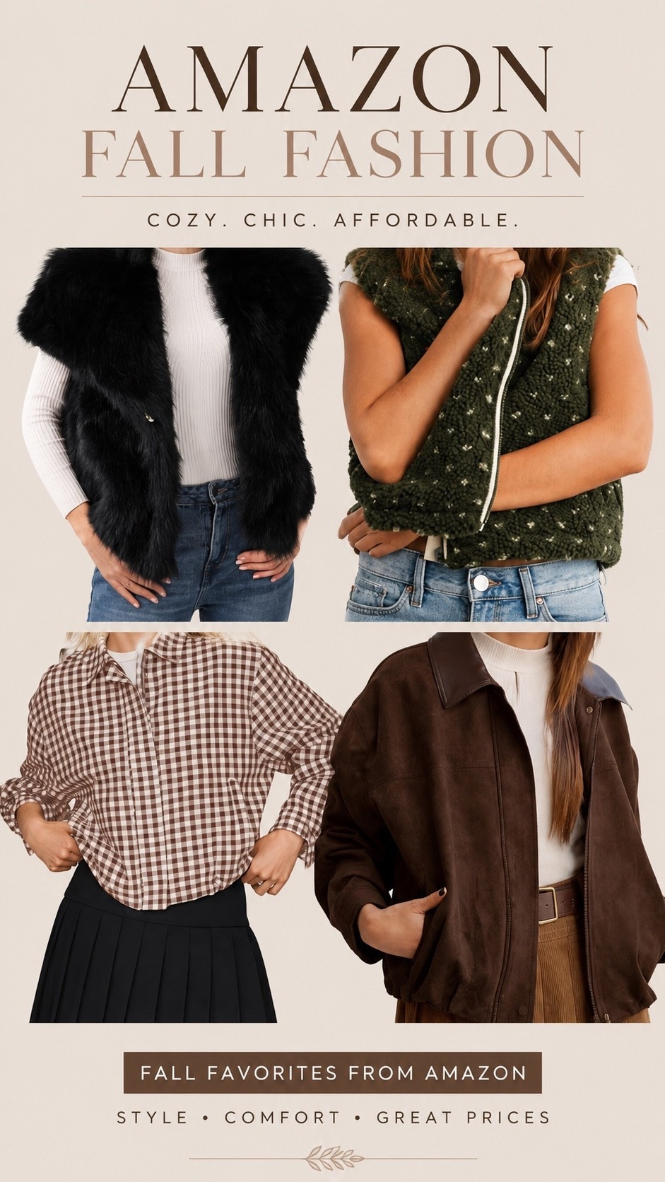 Amazon Fall Fashion Favorites

I’m getting a head start on fall with cozy layers, rich textures, and timeless pieces I’ll wear all season long. From faux fur and sherpa vests to an oversized plaid shirt and a classic faux suede jacket, these Amazon finds look elevated without the designer price tag. Perfect for transitioning into cooler weather while keeping a neutral, effortless style.

#LTKSeasonal #LTKSaleAlert #LTKBeauty
