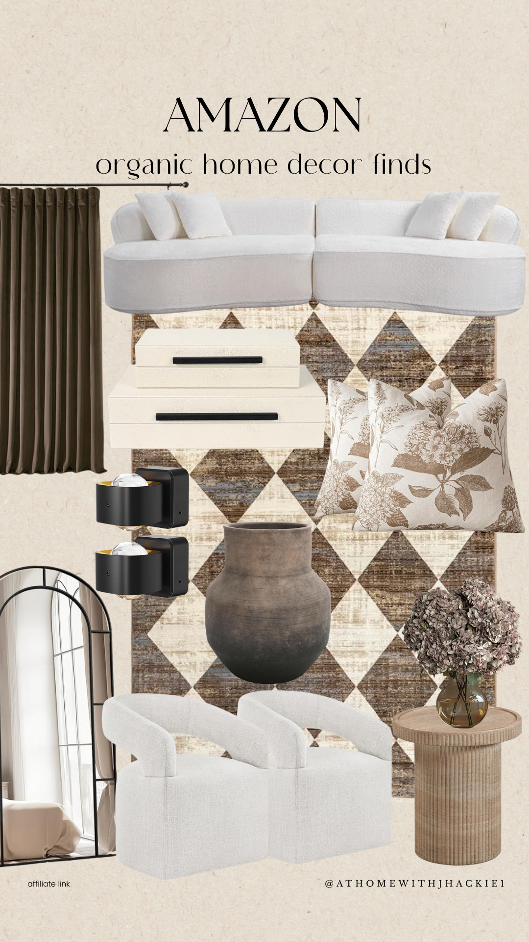 Organic modern decor amazon, amazon home decor finds, neutral home decor amazon, boucle accent chair amazon, curved white sofa amazon, geometric area rug amazon, brown blackout curtains amazon, floral throw pillows neutral, wood side table amazon, arched floor mirror amazon, floating nightstand amazon, ceramic vase decor amazon, modern wall sconce black, cozy living room decor, organic modern living room, affordable luxury home decor, earthy home decor finds, amazon furniture finds, neutral bedroom decor, designer look for less amazon 

 

#LTKHome