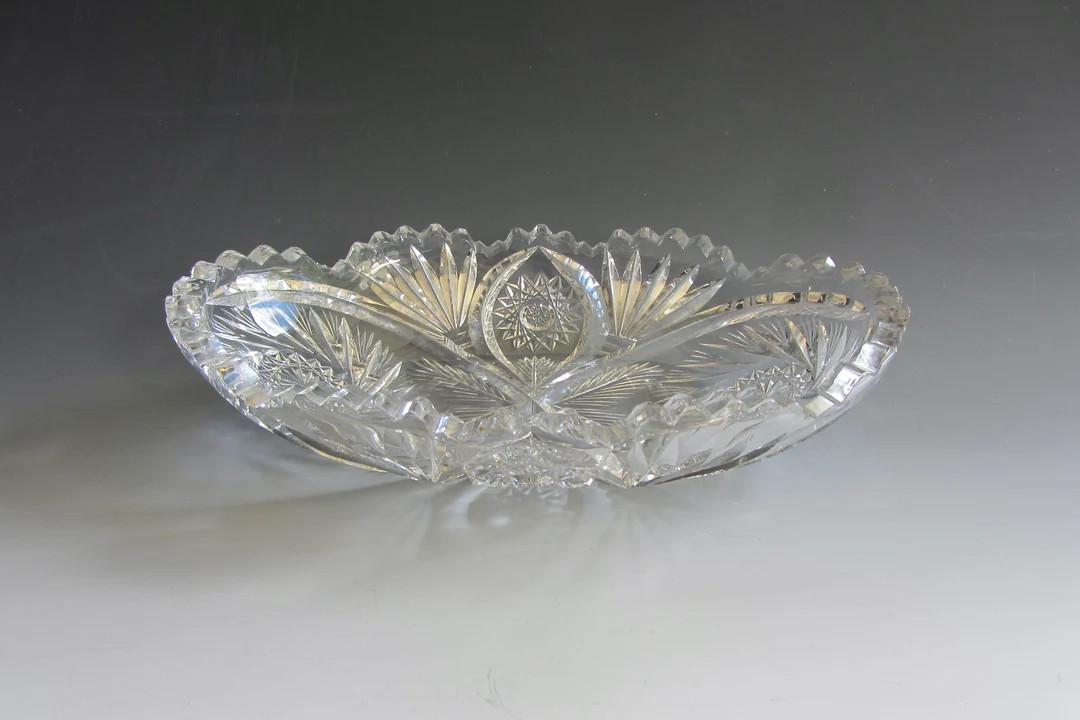 Vintage American Brilliant Cut Glass Dish - Etsy | Etsy (US)