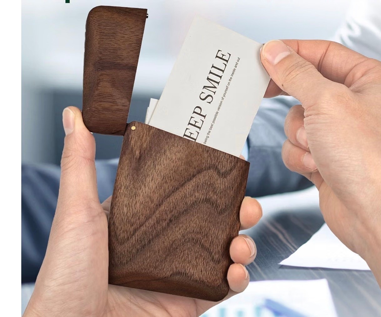 ood Business Card Holder Wooden Magnetic Business Card Case Portable Simple (Black Walnut)

#LTKMens #LTKWorkwear #LTKTravel