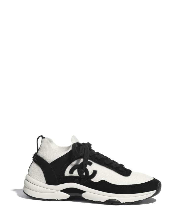Fabric & Suede Calfskin White & Black Sneakers | CHANEL | Chanel, Inc. (US)