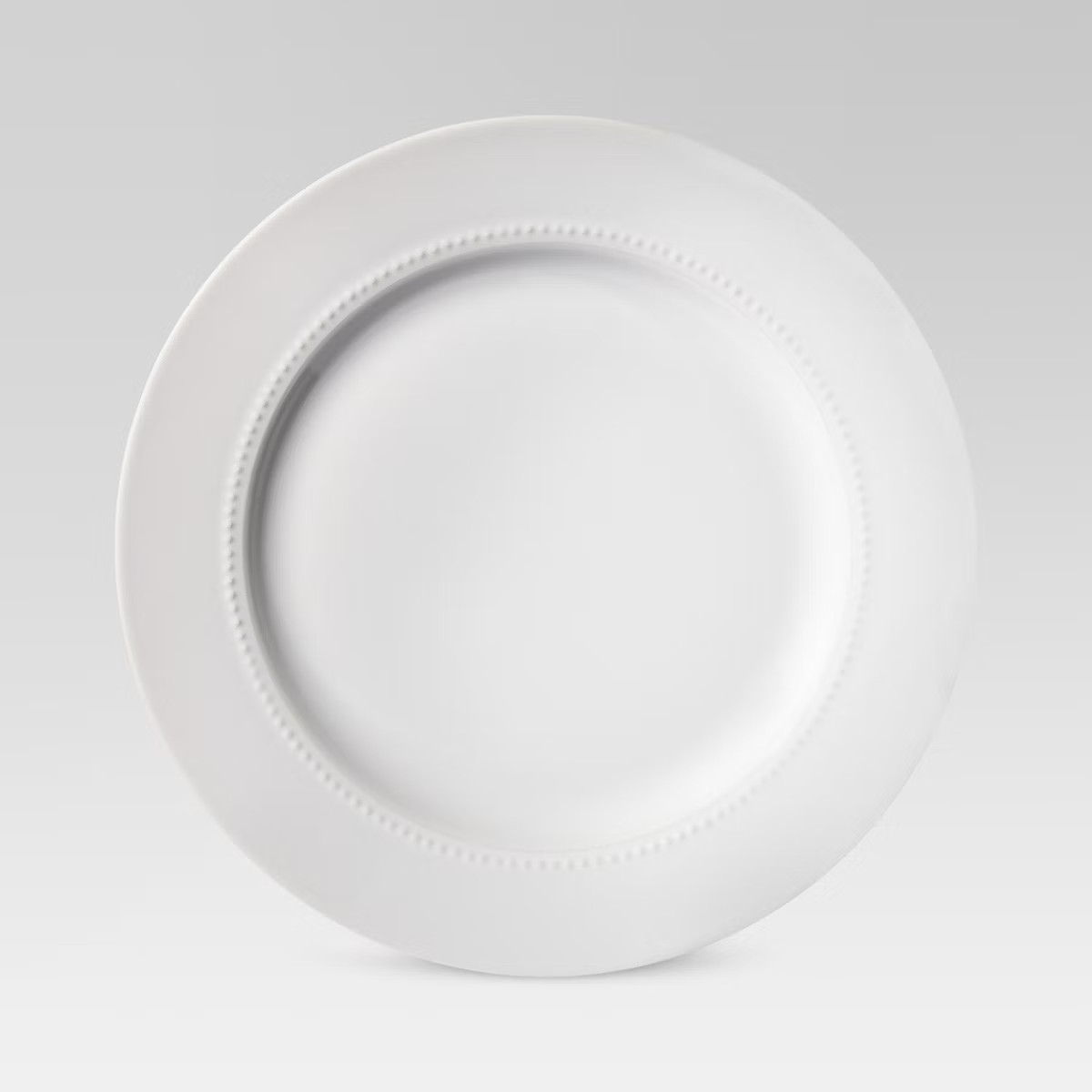 11" Porcelain Beaded Rim Dinner Plate White - Threshold™: Solid Textured Round Microwave & Dish... | Target