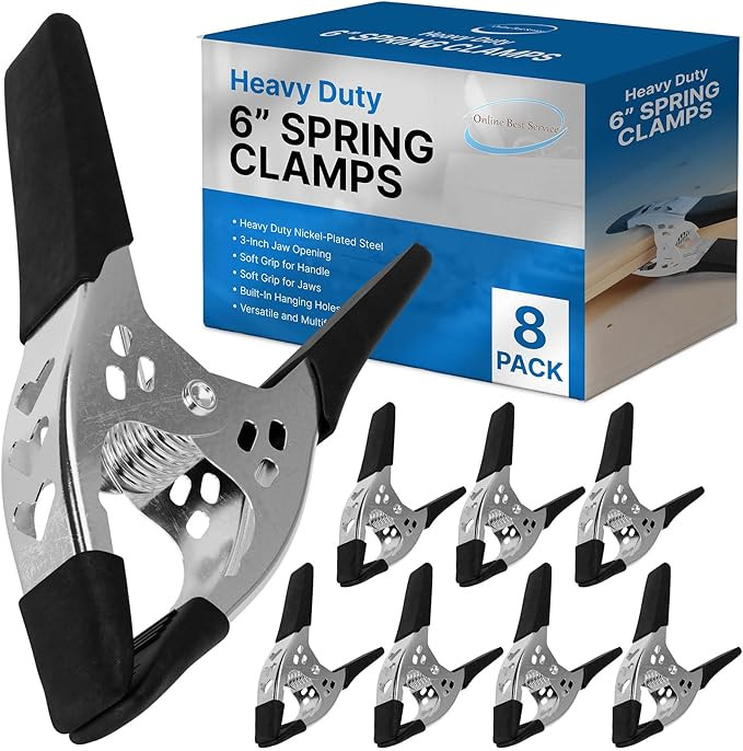 Lot of 8-6" inch Spring Clamp Large Super Heavy Duty Spring Metal Black - 3 inch Jaw opening | Amazon (US)