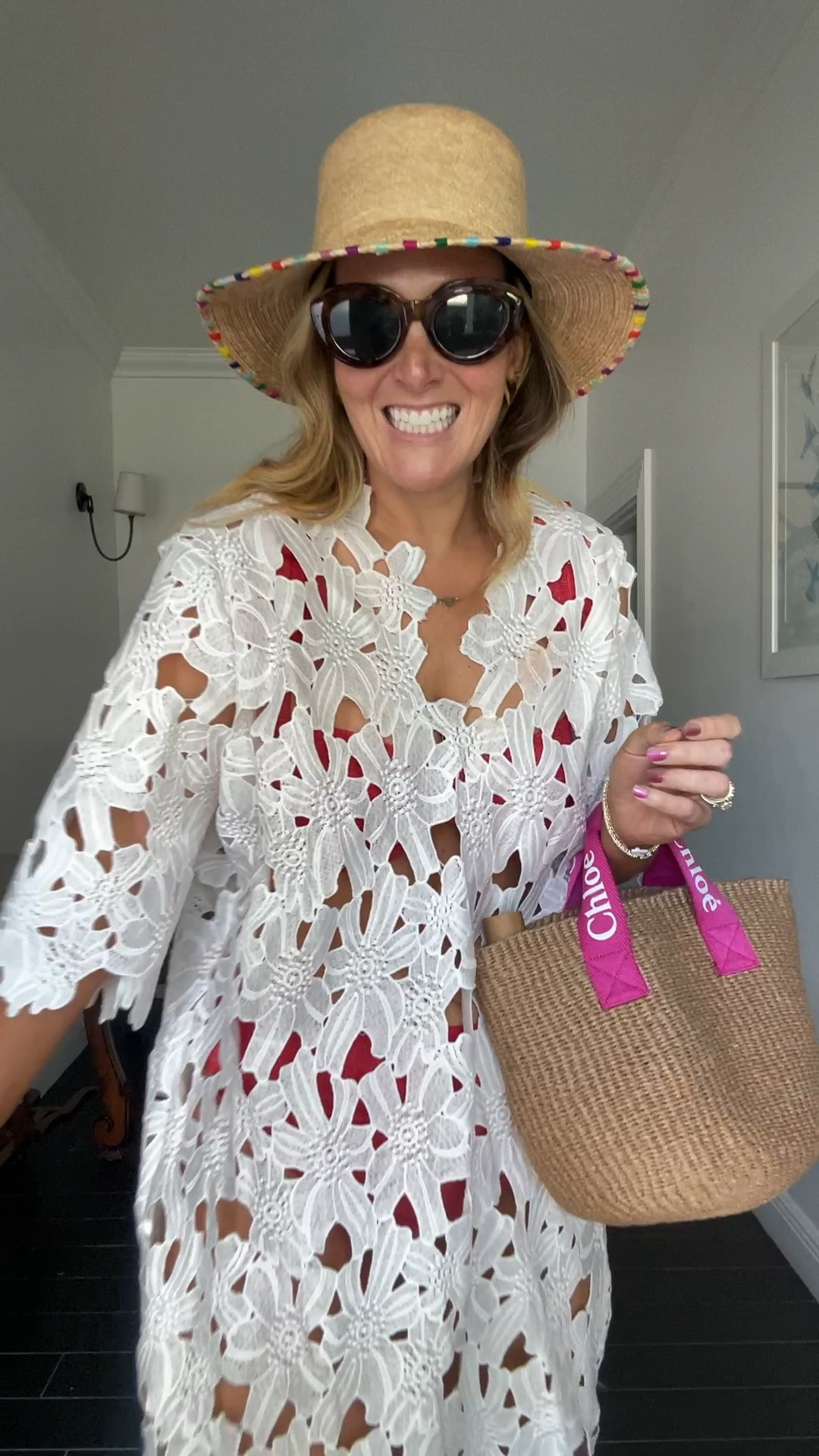 Beach ootd. Love this lace kaftan! 

#LTKSwim #LTKMidsize #LTKVideo