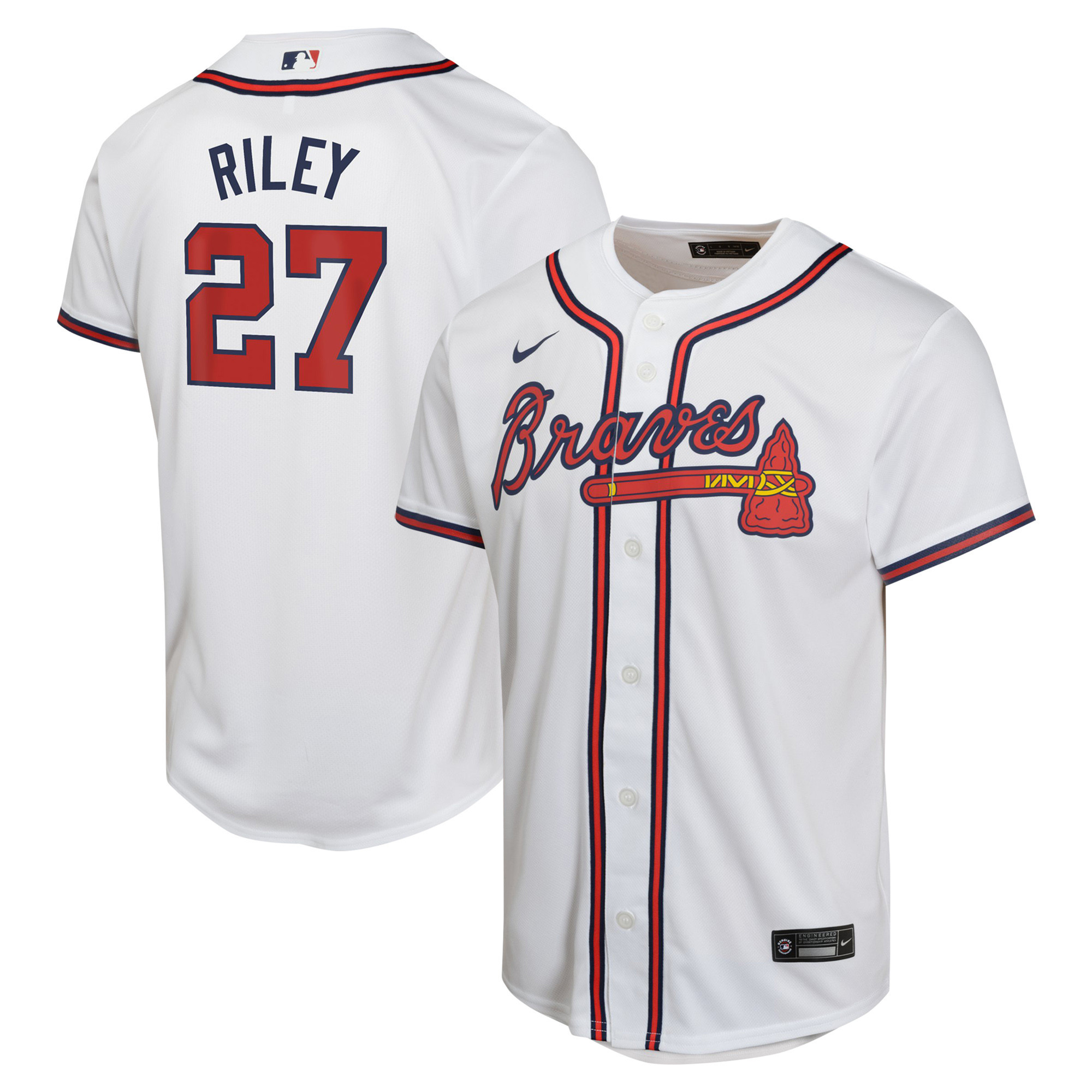 Youth Nike Austin Riley White Atlanta Braves Home Game Player Jersey | Fanatics
