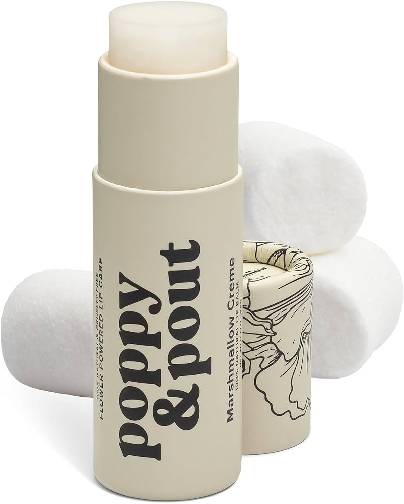 Poppy & Pout Marshmallow Creme Jumbo Lip Balm | All Natural Lip Balms & Moisturizers | Hydrates w... | Amazon (US)
