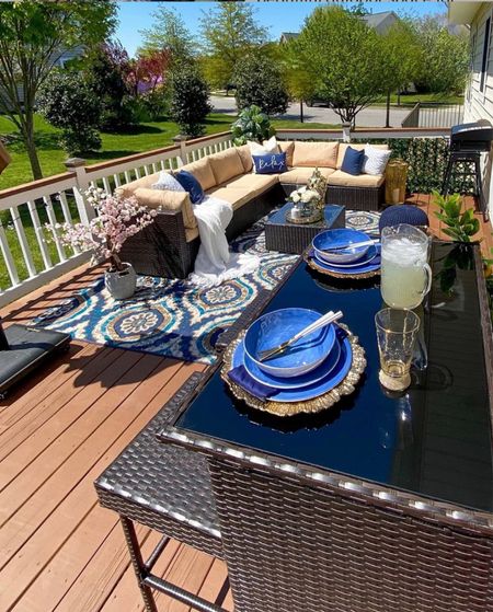 Throwback to my bluetiful outdoor space! I’m looking forward to enjoying the beautiful outdoor space for spring summer. Get your outdoor space ready for the season with these outdoor furnitures! ⬇️ #outdoorfurniture #pationfurniture #outdoorspace #homedecor 

#LTKhome #LTKsalealert #LTKSeasonal