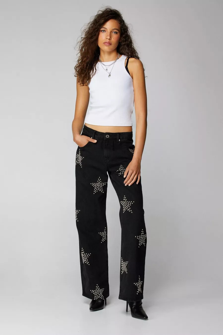 Star Studded Straight Leg Jeans | Nasty Gal US