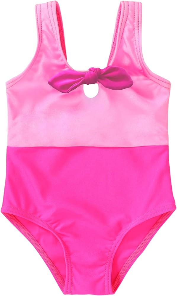 YOUNGER TREE Toddler Girl One Piece Swimsuit Color Block Stripe Swimwear Summer Beach Bathing Sui... | Amazon (US)