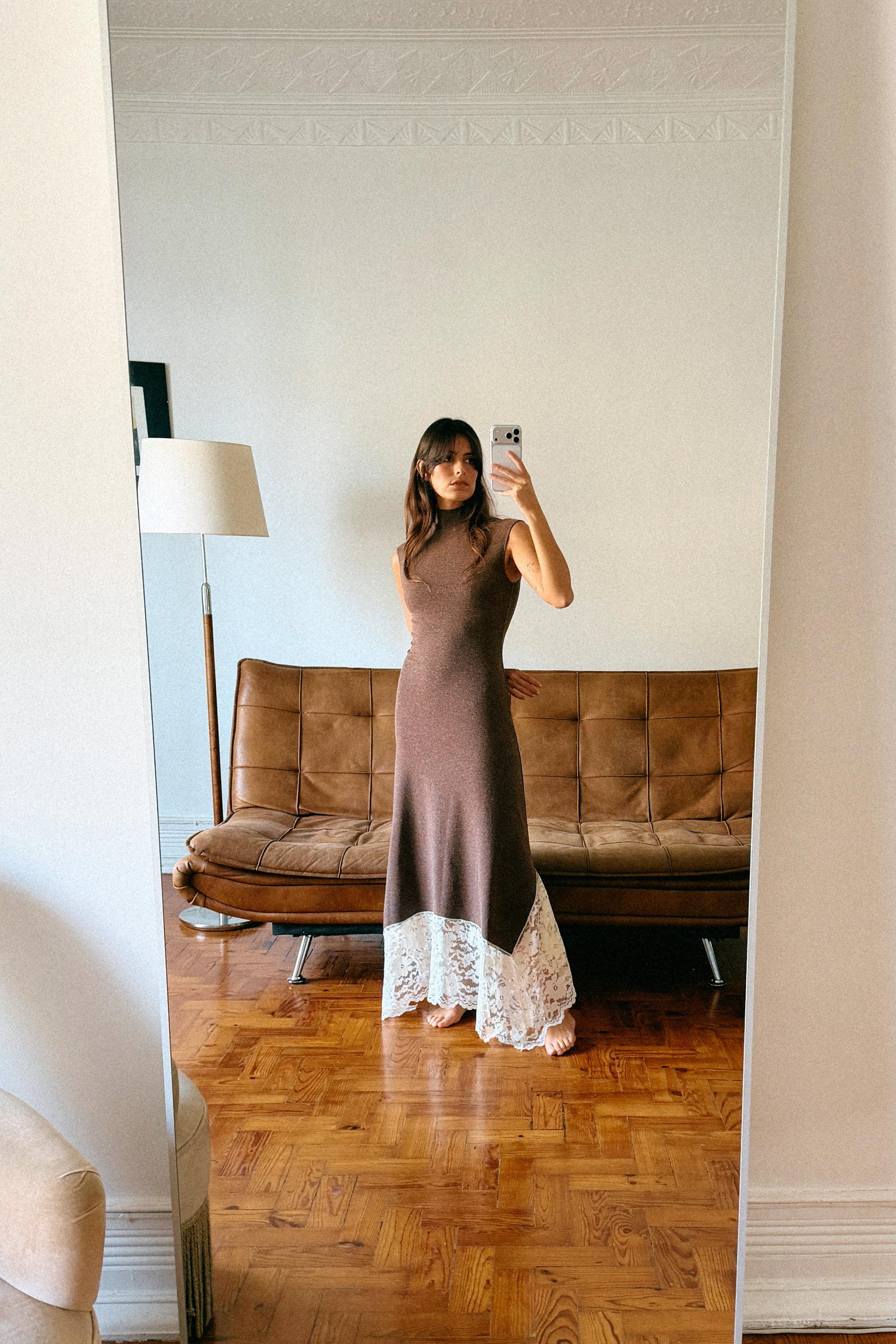 LONG DRESS WITH CONTRAST LACE | Zara AU