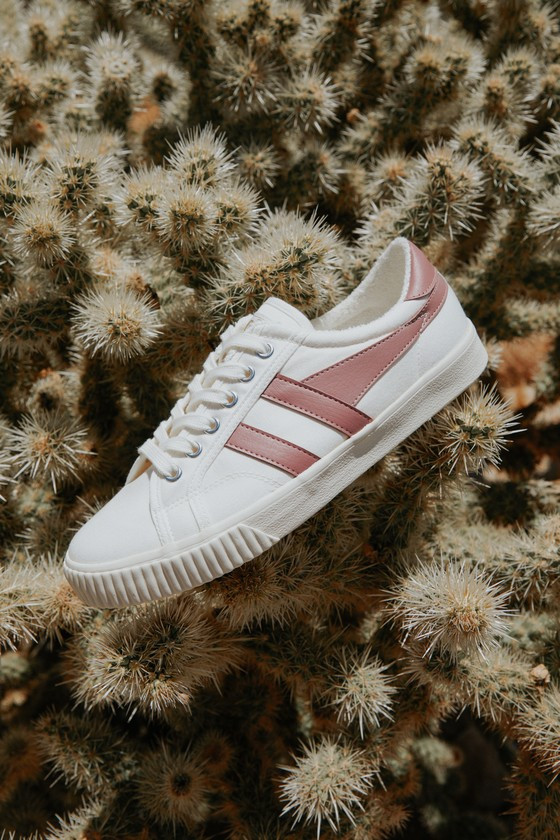 Tennis Mark Cox Off White and Dusty Rose Lace-Up Sneakers | Lulus (US)