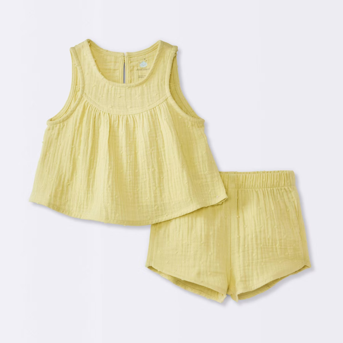 Baby Girls' Swiss Dot Tank Top & Shorts Set - Cloud Island™ Yellow | Target