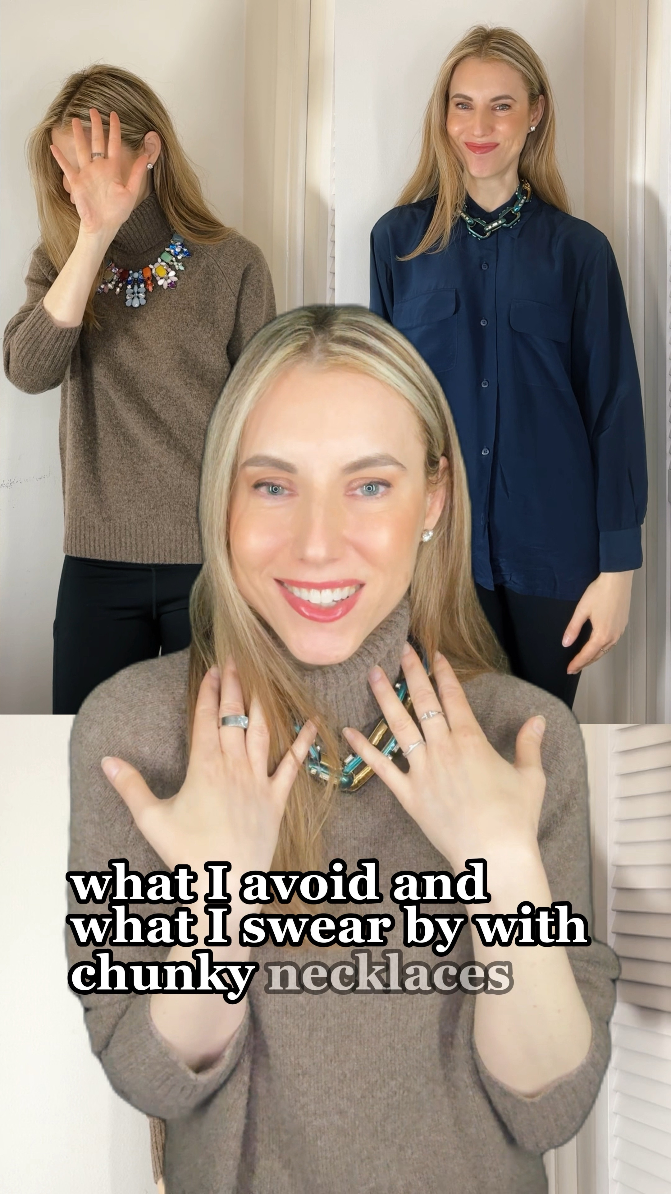 I’m wearing
* Quince 100% Yak Wool Turtleneck Sweater, heather brown, size small

* Everlane The Cardigan in Ultrasoft Merino, navy, size small

* Banana Republic Luxe Wool-Blend Off-Shoulder Top, black, size small

* Quince Washable Stretch Silk V-Neck Cami, black, size small

* Uniqlo Cashmere Sweater, 73 purple, size small

I didn’t mean for my leggings to show, but here we are. They’re from Aerie, and they have fleece inside. I’m including the current version bc mine are old.

My size: 5’7”, usually 26 jeans, 0-4 in US sizes.

#LTKFindsUnder100 #LTKStyleTip #LTKSaleAlert #jewelry #classicstyle #affordableluxury

#LTKGiftGuide #LTKHoliday #LTKWatchNow