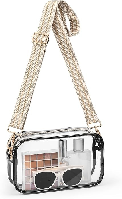 Clear Bag for Stadium Events, Clear Purses for Women with Adjustable Strap, Crossbody Bag for Spo... | Amazon (US)