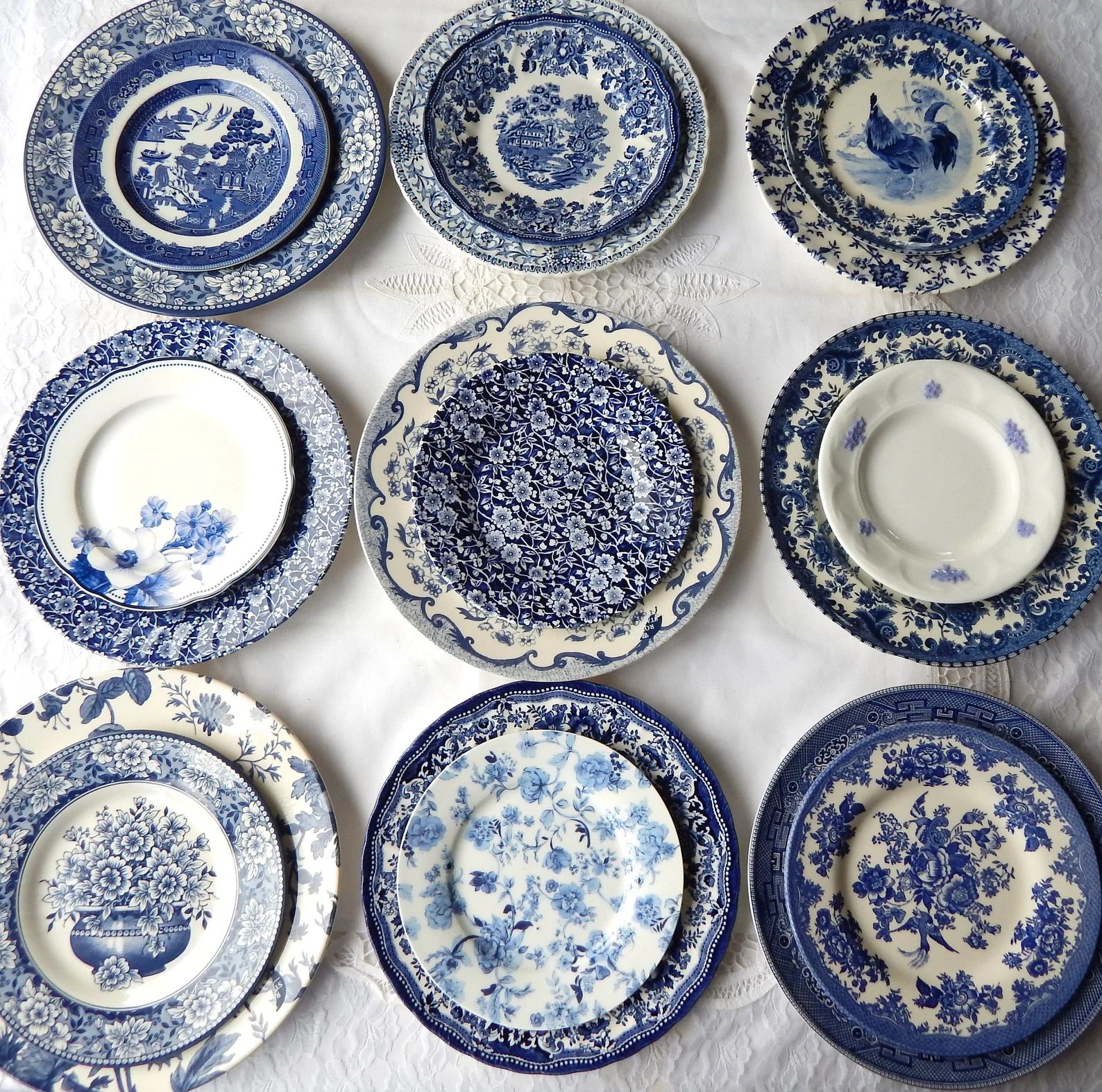 Blue and White Luncheon Dinner Plate Fine Porcelain. Jacobean | Etsy | Etsy (US)