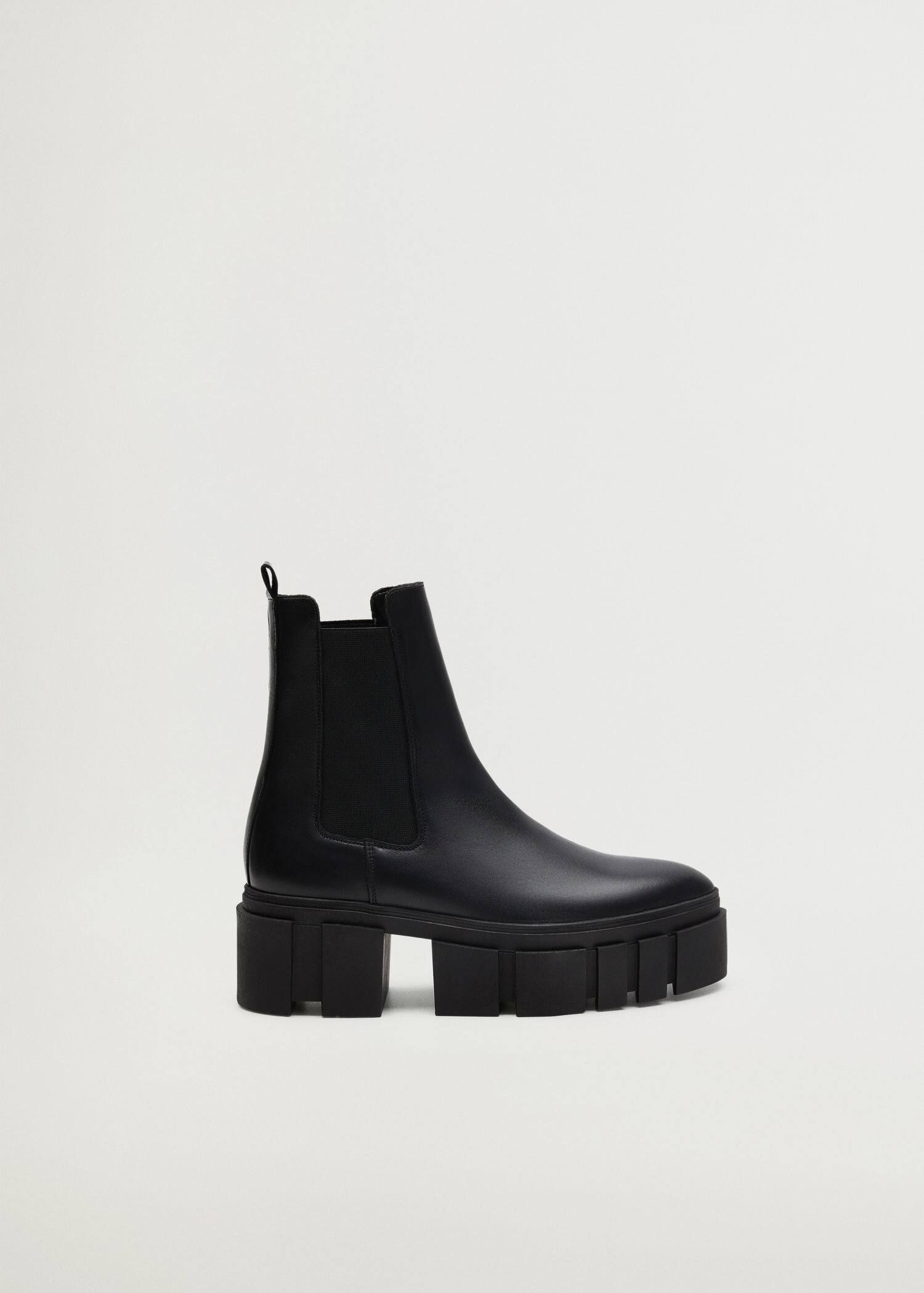 Leather track soleankle boots | MANGO (US)