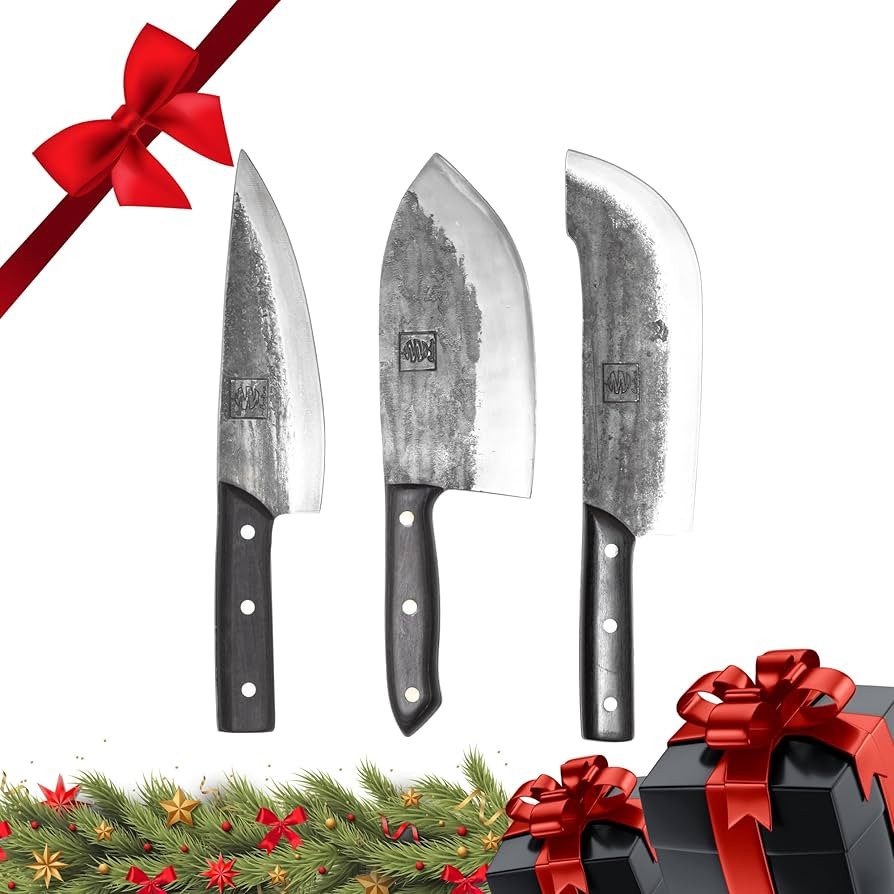 COOLINA The Ultimate Trio Professional Kitchen High-Carbon Steel Knife Set | Handmade Knives for ... | Amazon (US)