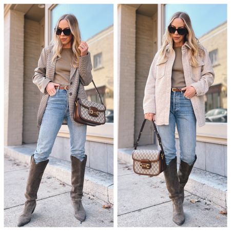 Same outfit with a different layer for fall - plaid blazers and shackets are both major trends for the season

Fall fashion, fall outfits, cowboy boots, Gucci bag, western style 

#LTKshoecrush #LTKunder50 #LTKstyletip