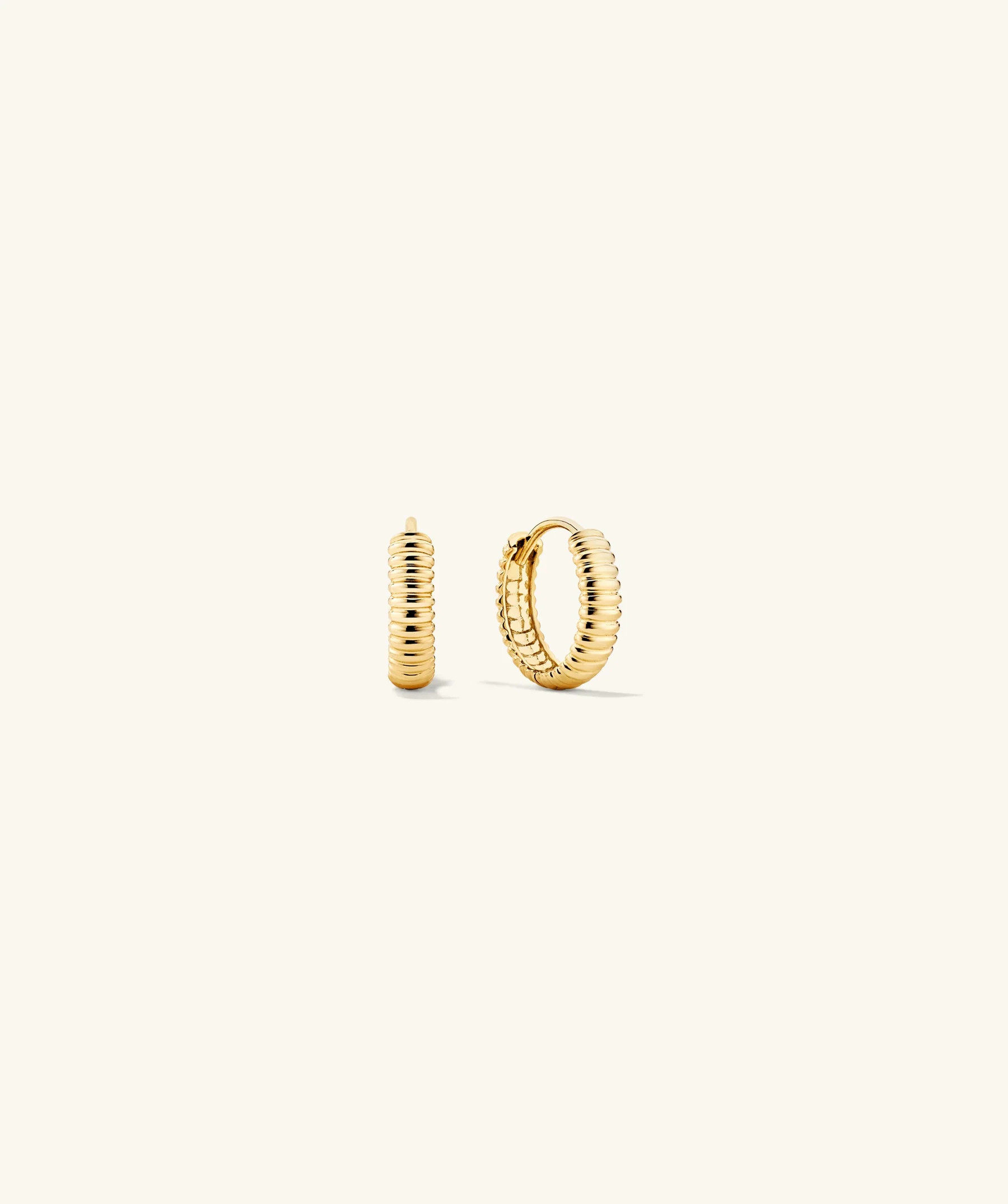 Bold Texture Huggie Hoops | Mejuri Fine Crew