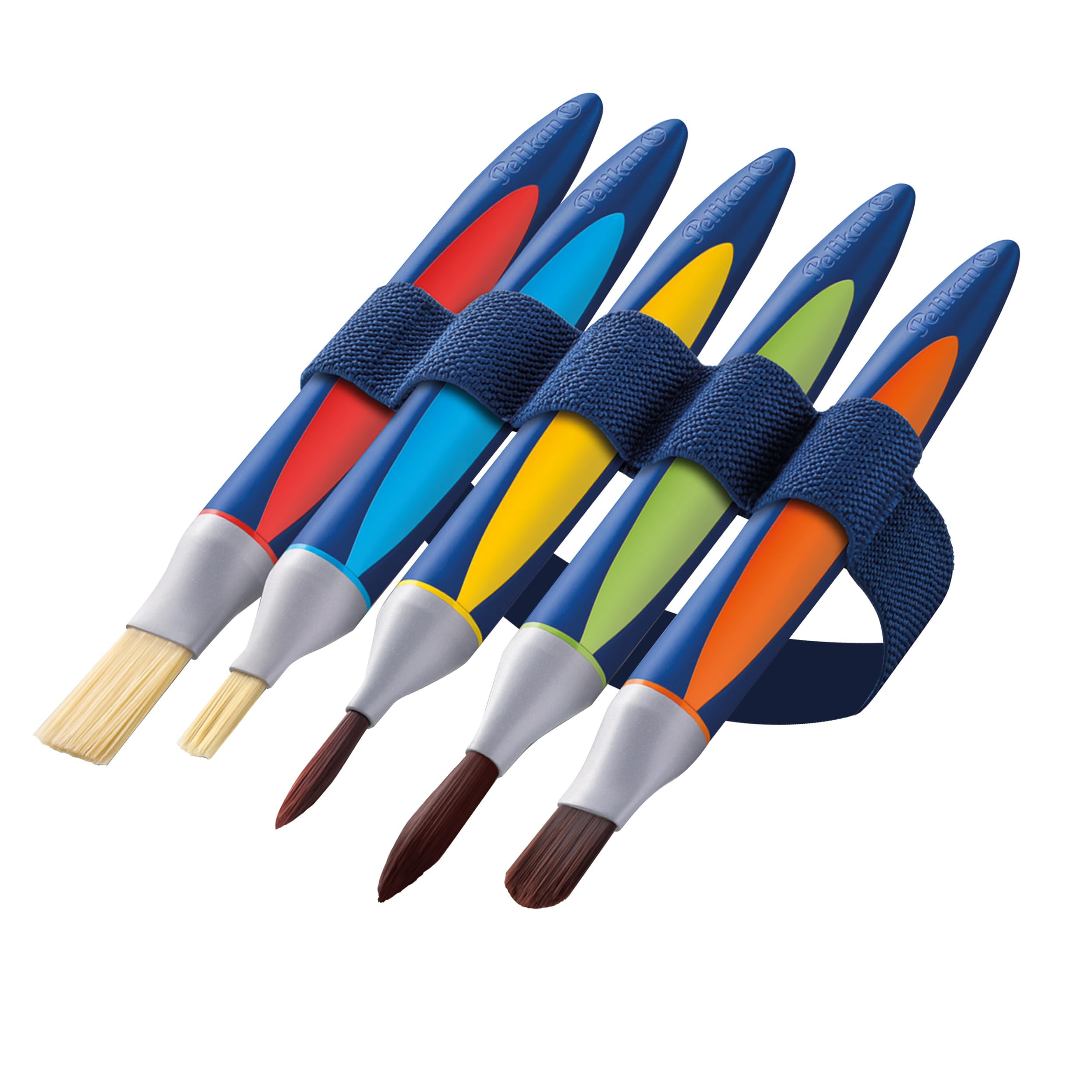Pelikan griffix 5er Pinsel-Set, mit 5 verschiedenen Borsten- und Haarpinsel, mit Pinselband | Amazon (DE)