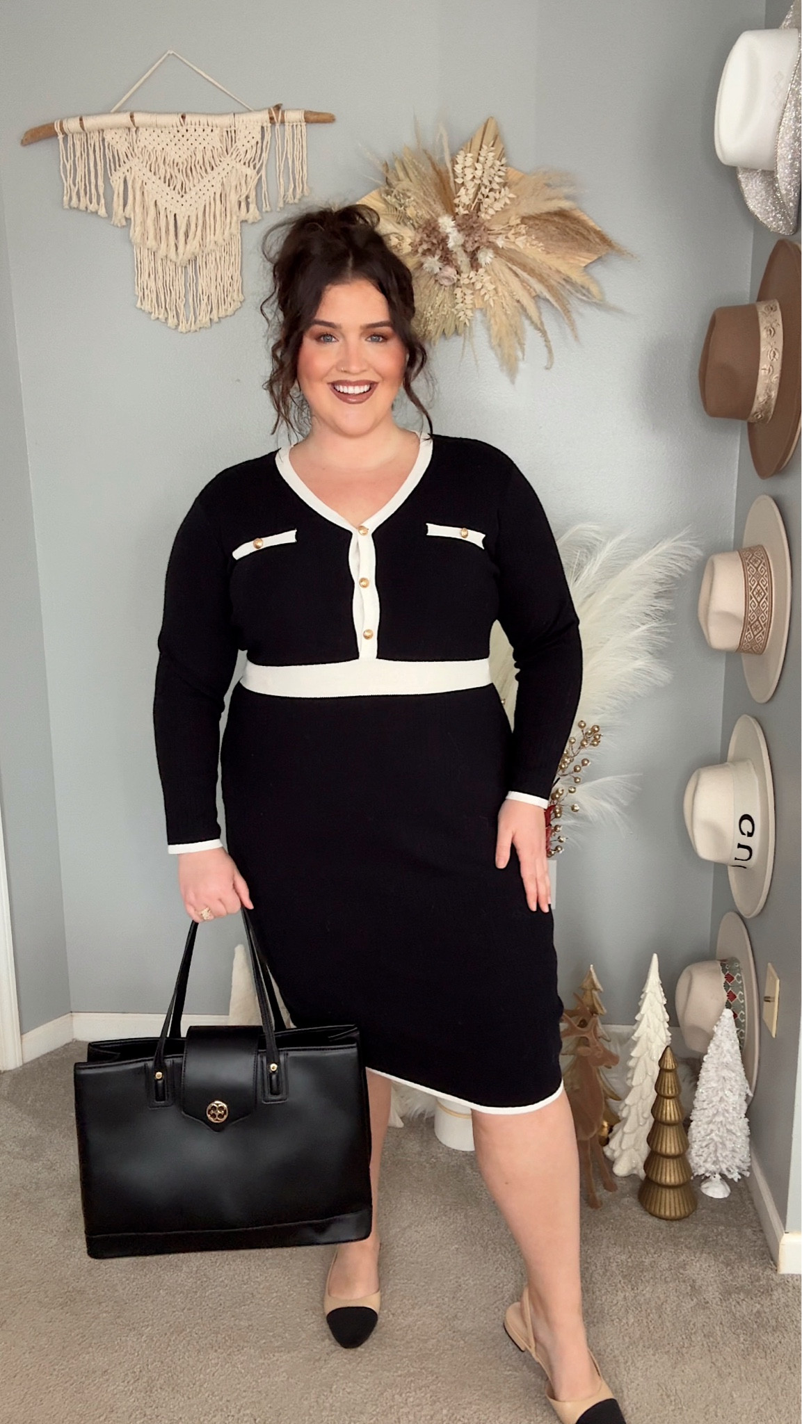 Amazon curvy outfit inspo 🖤🧥👢 Chic workwear business casual dress 
Size XXL

#LTKSeasonal #LTKStyleTip #LTKWorkwear