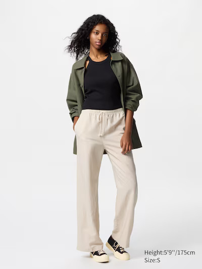 Linen Blend Easy Trousers (Longer) | UNIQLO (UK)