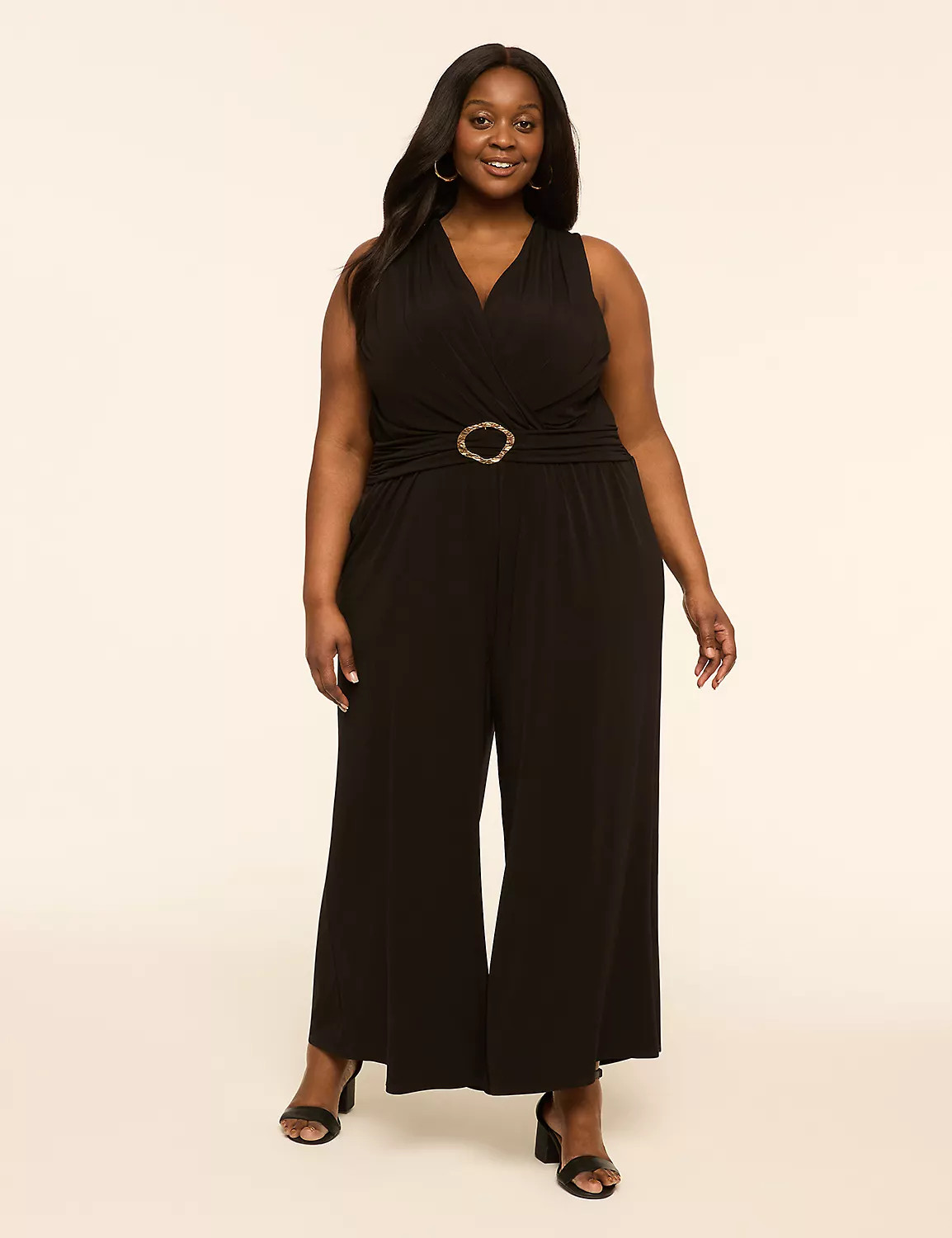 Sleeveless Faux-Wrap Jersey Jumpsuit | LaneBryant | Lane Bryant (US)