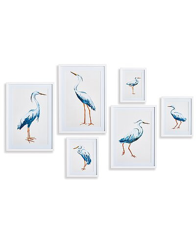 Set of 6 Blue Heron Gallery Prints | Gilt & Gilt City