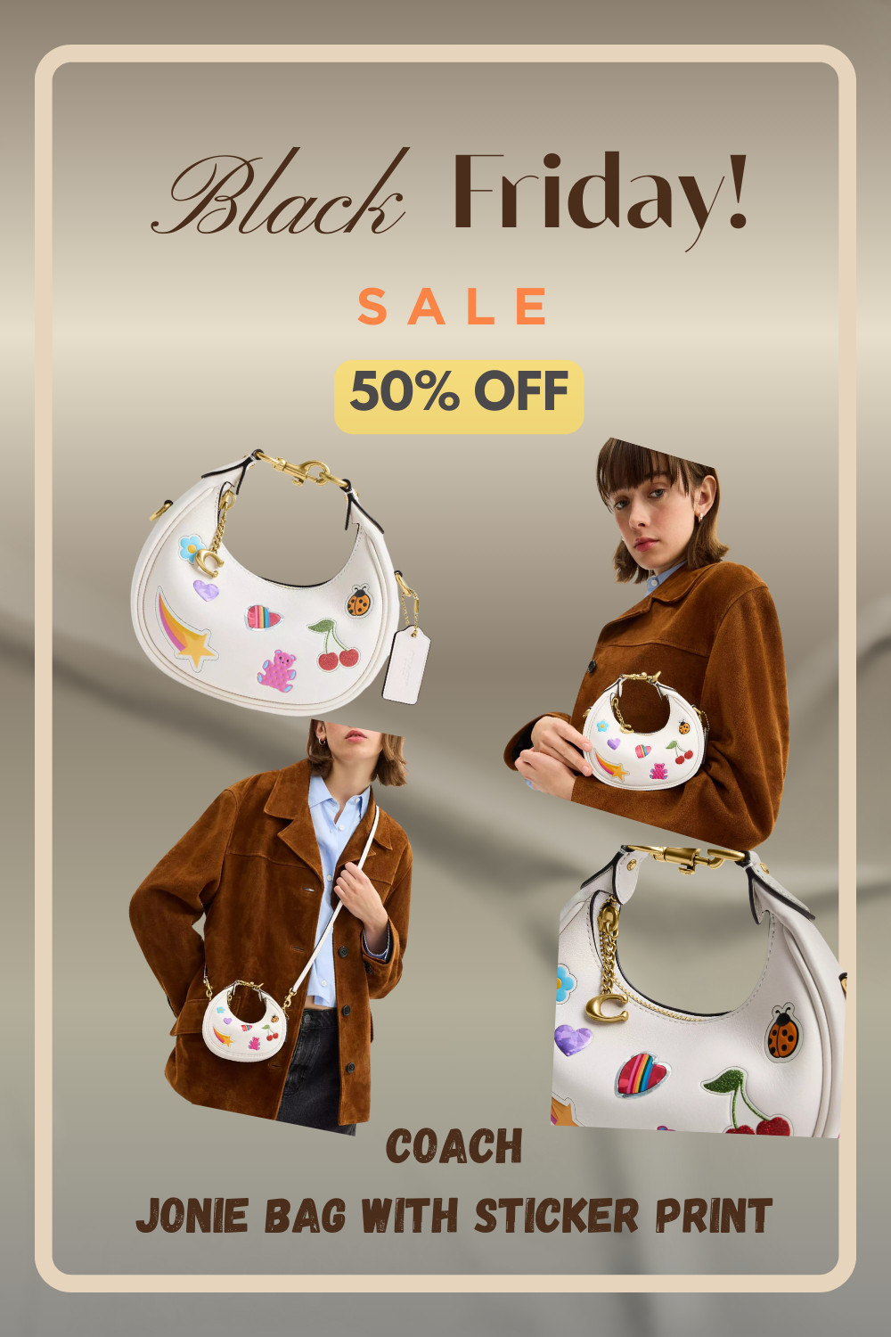 Coach Jonie Bag With Sticker Print — Playful, Chic & 50% OFF ✨ Black Friday Deal

Lightweight, compact, and easy to wear, the Jonie is designed for everyday convenience — just enough room for your essentials, a comfortable strap, and a silhouette that instantly elevates casual looks. It’s one of those bags that always gets compliments.

✨ Black Friday Deal: 50% OFF
This is one of the strongest markdowns you’ll see on the Jonie print collection, and these limited-print styles tend to disappear fast. If you love cute, collectible Coach pieces, now is the perfect moment to grab it before it’s sold out.

A fun, standout mini that brings joy to your everyday style. ✨ 

 #LTKstyletip #LTKbag #LTKgiftguide