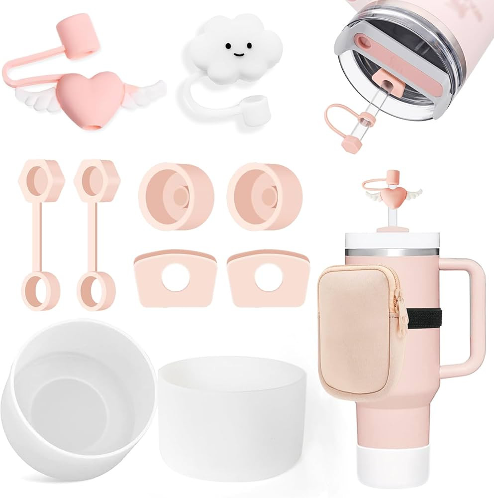 Mefaster Stanley Cup Accessories Set Includs 1 Pcs Water Bottle Pouch, 6 Silicone Spill Proof Sto... | Amazon (US)