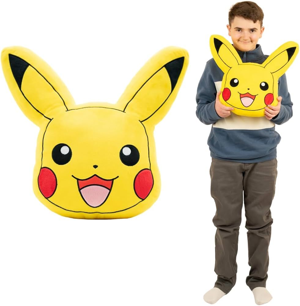 Franco Pokémon Anime Bedding Super Soft Plush Decorative Pillow, 15", Pikachu | Amazon (US)