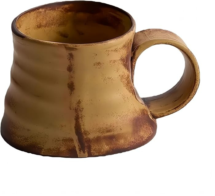 Handcrafted Clay Ceramic Coffee Mug (8 oz) – Wide Handle Design, Ideal for Espresso, Latte, Cap... | Amazon (US)